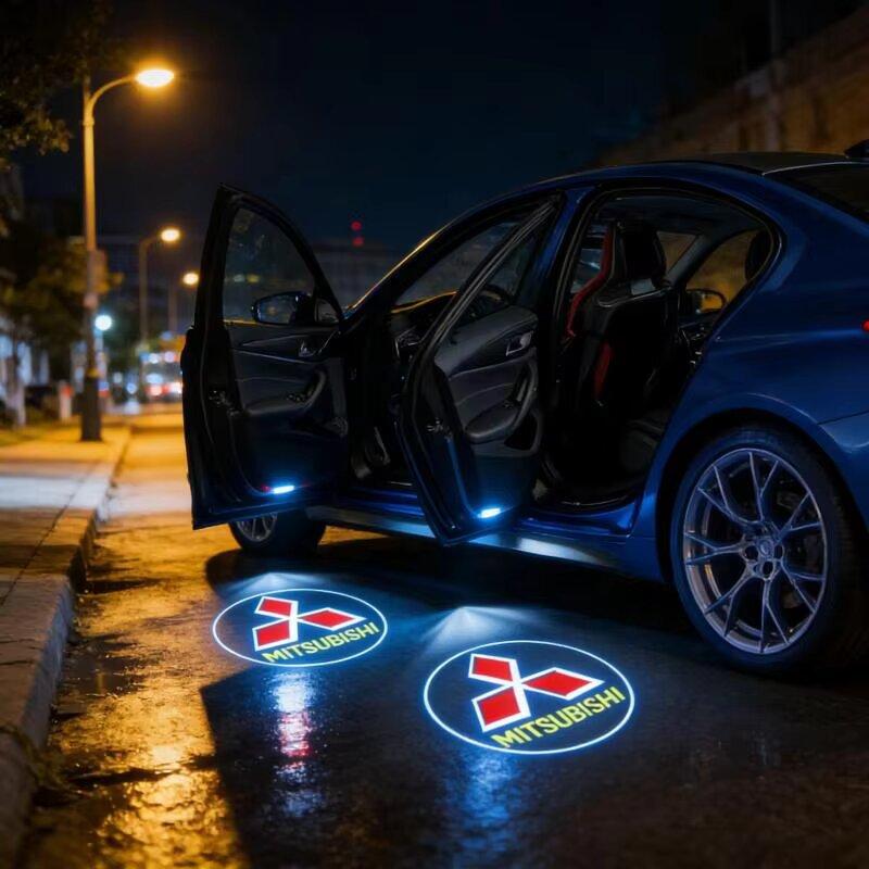 zjdf10 2PCS Car Shadow Door Light Laser Projector Led Welcome Lamp for Mitsubishi ASX Ralliart Outlander Lancer Pajero Eclipse Galant