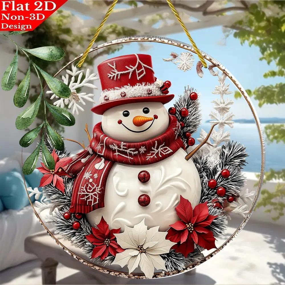 Christmas Snowman Sun Catcher. Window hanging decor for bedroom, living room & patio.