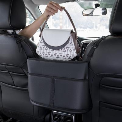 Bolsa de almacenamiento de cuero para coche, soporte para bolso medio, organizadores interiores, bolsillo de almacenamiento trasero multifunción para guardar y ordenar el coche