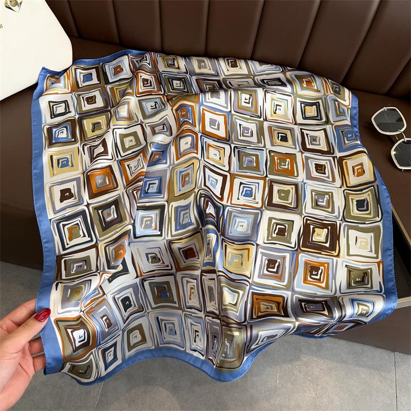 Nuova Sciarpa Quadrata di Seta Lusso Donna Collo Estate Spiaggia Fascia Capelli Bandana Fazzoletto da Testa Sciarpa Copricapo Hijab Echarpe
