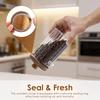 30oz/20oz Glass Jar Transparent Kitchen Storage Jar with Wooden Lid and Spoon Food Storage Containers for Coffee Bean Tea Sugar