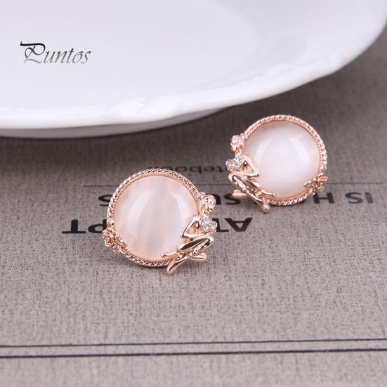 

1 компл., комплект ожерелья и серег, глянцевый круглый опал, гальваника, искусственный кристалл, нарядные серьги-гвоздики, кулон, ожерелье, комплект ювелирных аксессуаров