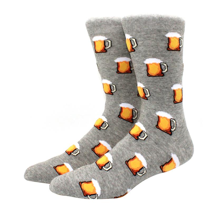 High Quality Combed Cotton Socks food Pattern Long Tube Funny Happy Men Socks Novelty Skateboard Crew Casual Crazy Socks