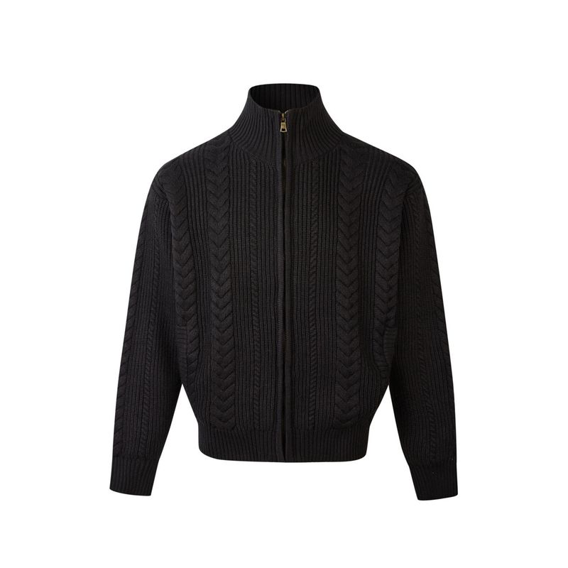 

Madwitch Осень и Зима Ретро Кардиган Свитер Крупной Вязки Косичками Унисекс Повседневный Для Поездок Высокая Мода Куртка Трендовая Black 2XL