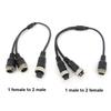 M12 4Pin Aviation Head To  Male Female To 2 Way Male Female Aviation Head Wire Extension Y Splitter Cable Adapter Connector