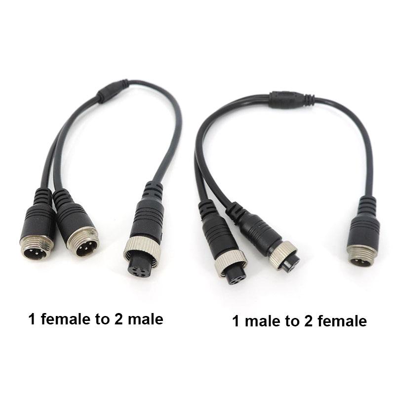 M12 4Pin Aviation Head To Male Female To 2 Way Male Female Aviation Head Wire Extension Y Splitter Cable Adapter Connector