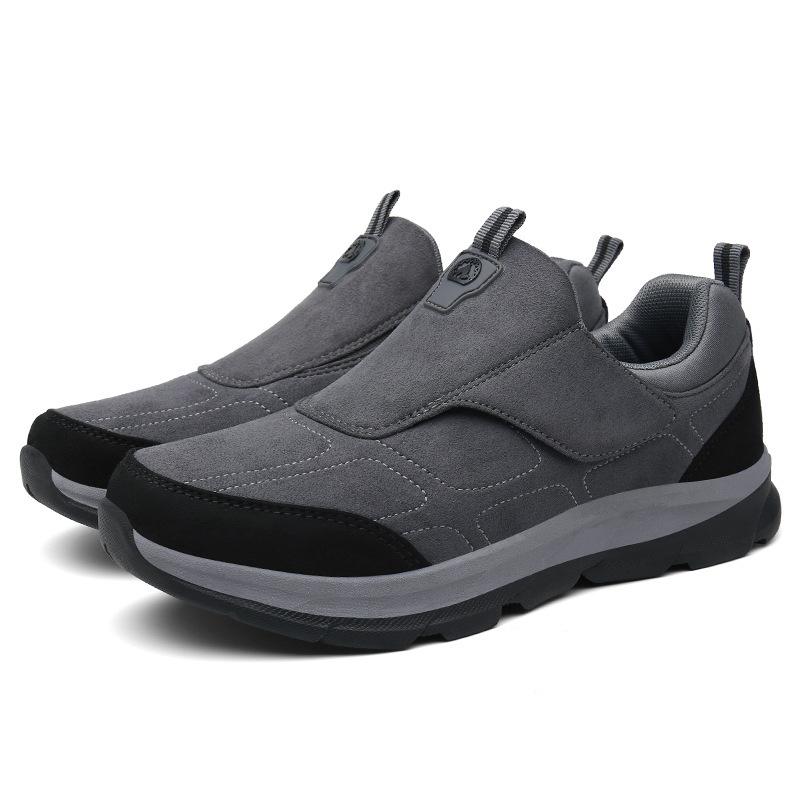 

2025 весна и осень новая пара повседневная обувь одиночные туфли на липучке одна педаль мужская обувь спортивная обувь походная обувь 35 серый