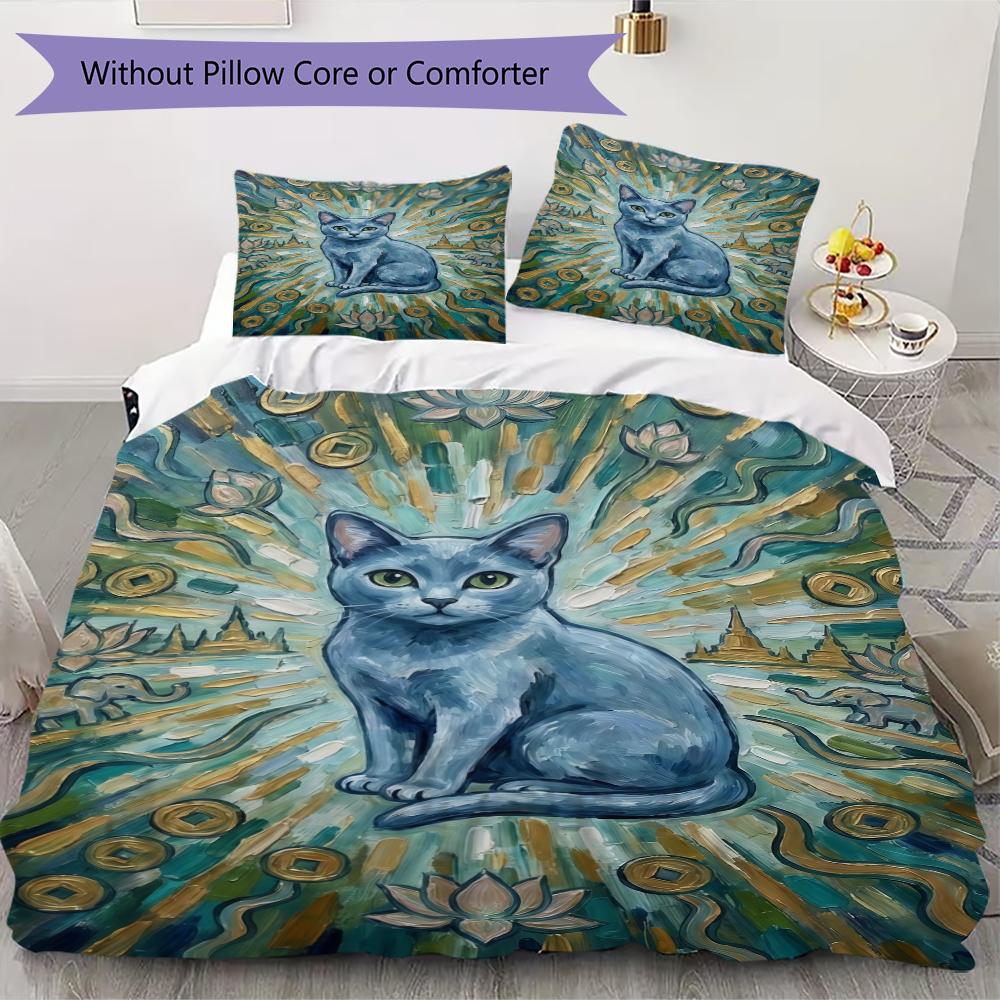 

Cute kitten Pattern Bedding uilt Set uilt Cover Pillowcase Home Decoration Birthday Gift (1 * duvet cover + 41 * pillowcase without core) 135x200cm