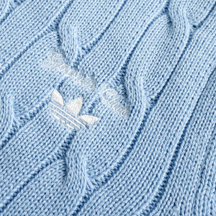 Adidas Originals Sports Casual Cardigan Long Sleeve Knitwear Women Tops Blue JM8018