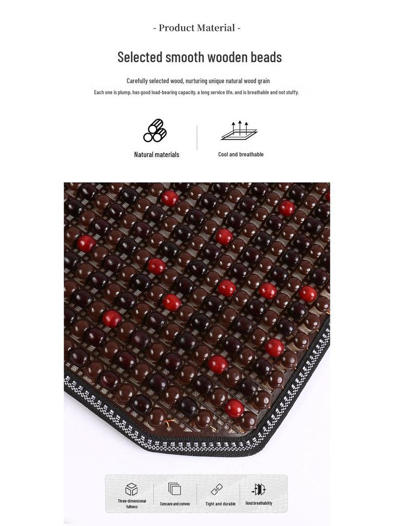 Universal 26 Years Summer Breathable Wood Bead Car Seat Cushion Mat