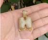 Fashion Women Zircon Bubble Letter Custom Name Necklace Brass Jewelry 14k Gold Plated Bubble Letter Pendent Charms