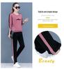 Women's Large Size Spring/Autumn 2025 Stylish Two-Piece Sports Suit - Sweater and Trousers