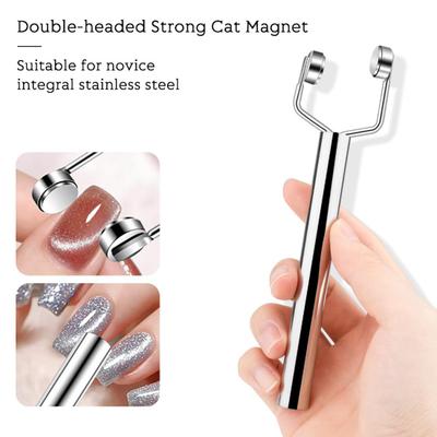 3-in-1 Nailart-Magnet Kompaktes Design Tragbar Y-förmiger Doppelkopf Magnetisches Maniküre-Werkzeug Multifunktionale Nageldesign-Werkzeuge