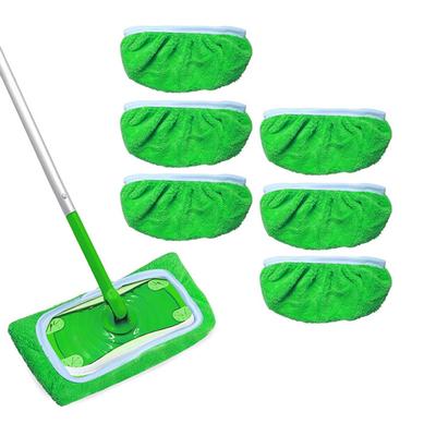 6/12Pcs Reusable Microfiber Mop Pads Furniture Floor Sweeper Cleaning Cloth Replacement Washable