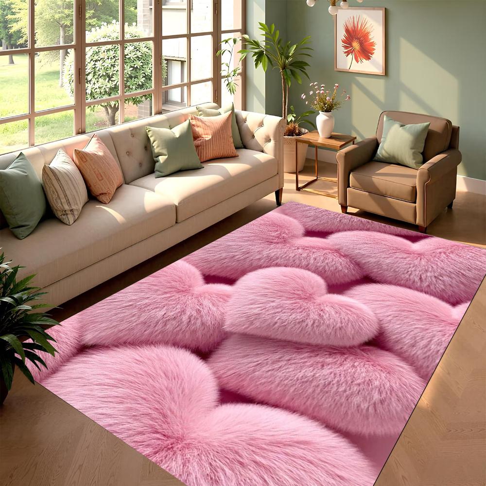 

Visual Three-dimensional Heart-shaped Carpet Valentine s Day Decorative Floor Mat Living Room Bedroom Decoration Entrance Rug 40x60cm