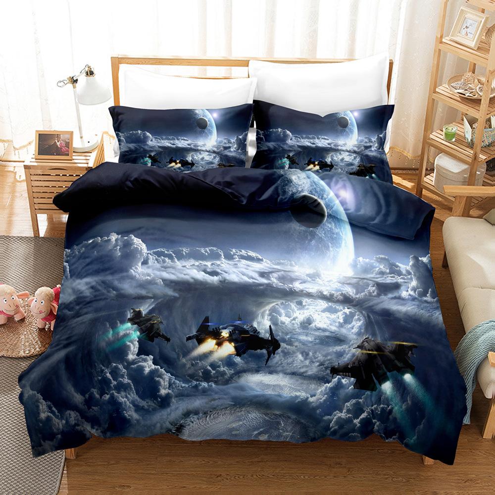 3D Digital, Planet, Space, Earth, Bedding Four-Piece Three-Piece Set Of Sheets