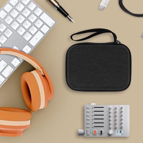 Geekria Audio Interface Carrying Case Compatible with Teenage Engineering TX-6, EVA Hardshell Portable Travel Bag (Dark Gray)