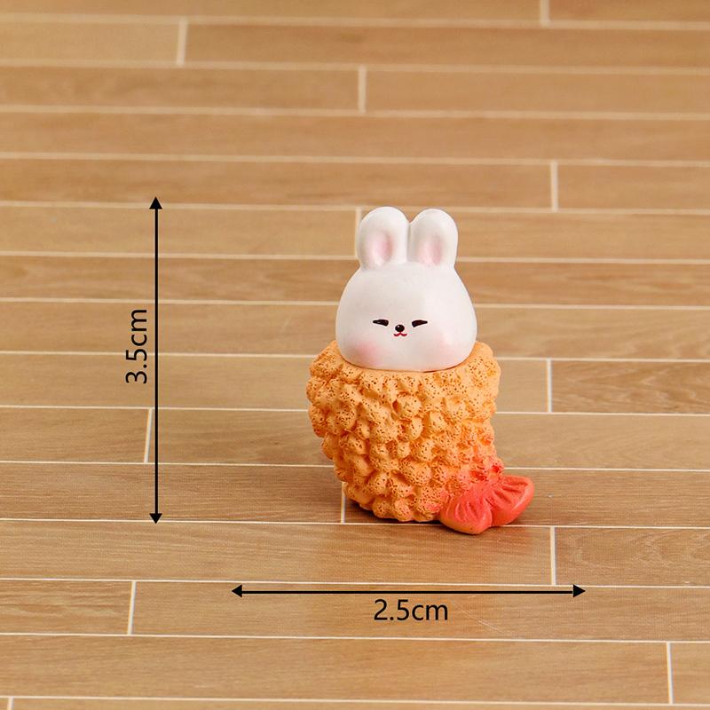 Cartoon Cute Mini Sushi Pig Cat Dog Animal Figurines Fashion Miniature Desktop Car Ornament DIY Decoration Accessories Children