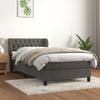 Maison Exclusive - Dark Grey Bed Slat Base and Mattress 90x190 Cm Velvet
