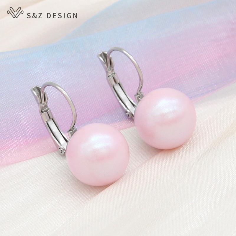 

Модні великі круглі барвисті імітовані перлинні сережки-краплі для жінок, дівчата, ювелірні вироби на весілля, рожеве золото, сережка