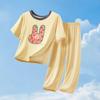 2025 Kids' Summer Pajamas: Short-Sleeved Long Pants Air Conditioning Set for Boys and Girls