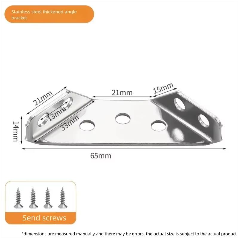 

Stainless Steel Multi-Functional Thickened Angle Bracket 90-Degree Right Angle Cabinet Reinforcement Accessory Three-Sided Fixer