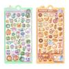 6 Sheets Funny Bear Dinosaur Rabbit 3D Relief Stickers Scrapbooking Diy Diary Decor Journaling Stationery Kawaii Donut Decals
