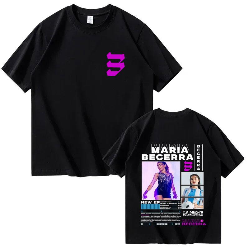 Fashion Singer Maria Becerra La Nenas Album Highquality Unisex and Women 2025 Summer Pure Cotton 100 Printed Loose Tshirt