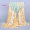 Spring and autumn new chiffon silk scarf, quality printing popular peacock silk scarf scarf source