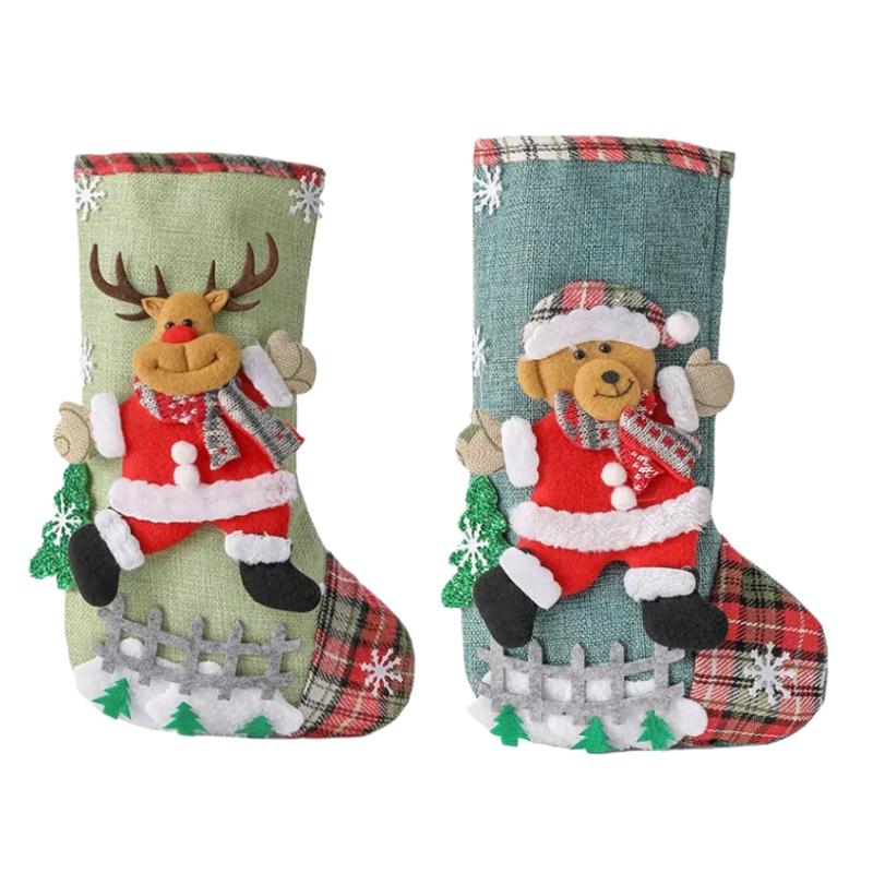 Christmas Stockings Large Capacity Christmas Socks Santa Claus Snowman Christmas Tree Decorative Bag Candy Bags Xmas Gift Bags