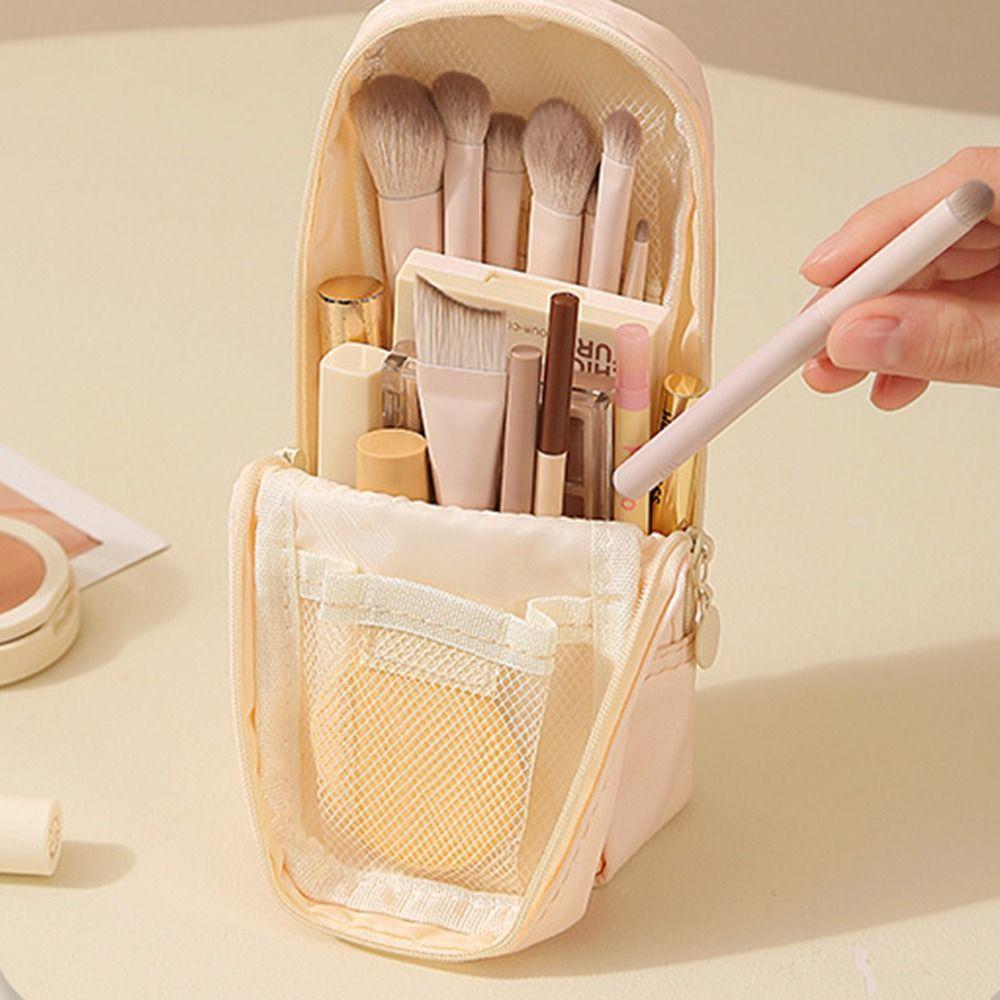 Professional Polyester Folding Makeup Bag Folding Design Portable Stand Cosmetic Bag Waterproof Make Up Organizer Travel Use