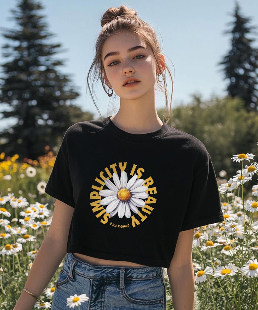 ONEHUNDREDPERCENT FOR WOMAN Ohpxgoodd Simple Beauty Women Crop Short Sleeve Tee