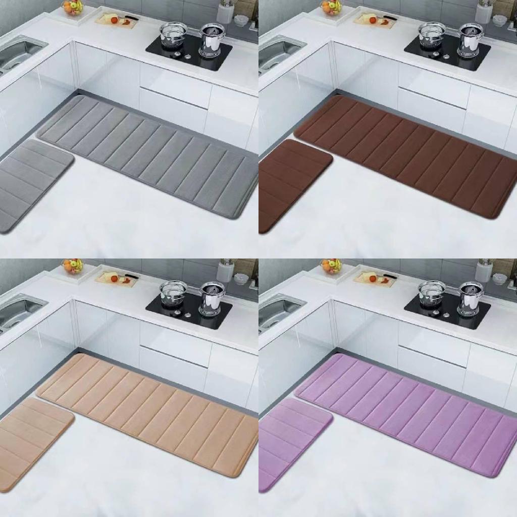 Soft Memory Foam Bath Mats Non Slip Absorbent Bathroom Rugs Extra Mat Kitchen