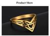 Cazador Aesthetic Hollow Hearts Rings for Women Adjustable Gold Color Stainless Steel Finger Ring Jewelry Wedding Gifts