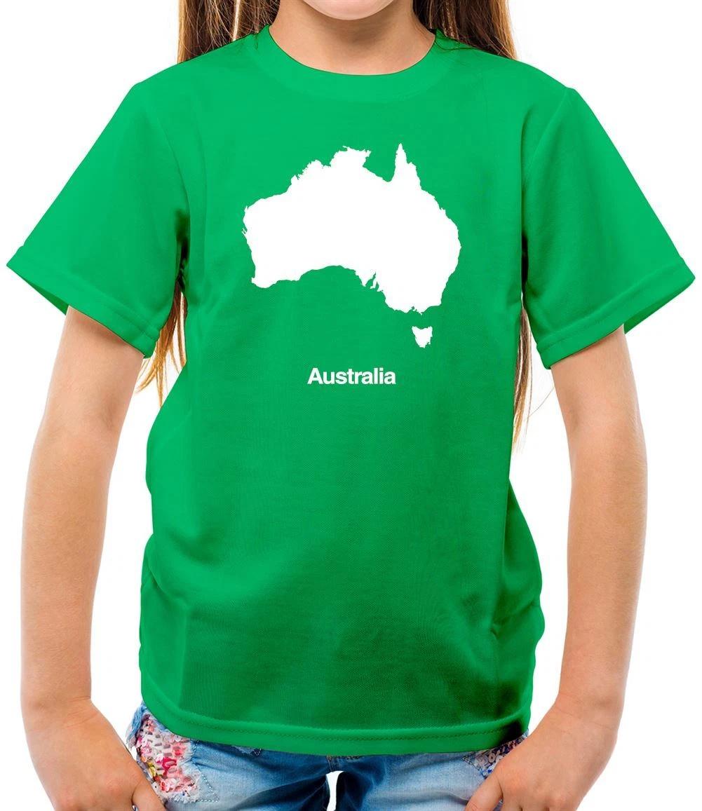 Australia Silhouette - Kids T-Shirt - Australian Country Travel Flags Oz 150
