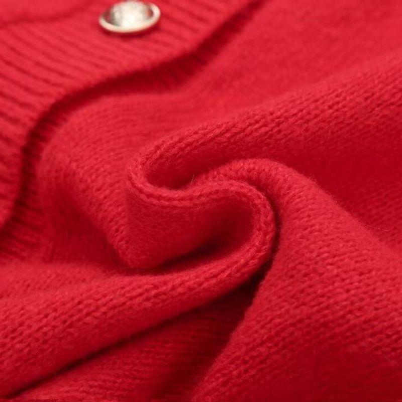 Kaslead New Arrival Women's Clothing Fashion Style Fashion Minimalist round Neck Fur Patchwork Knitted Long Sleeve Cardigan
