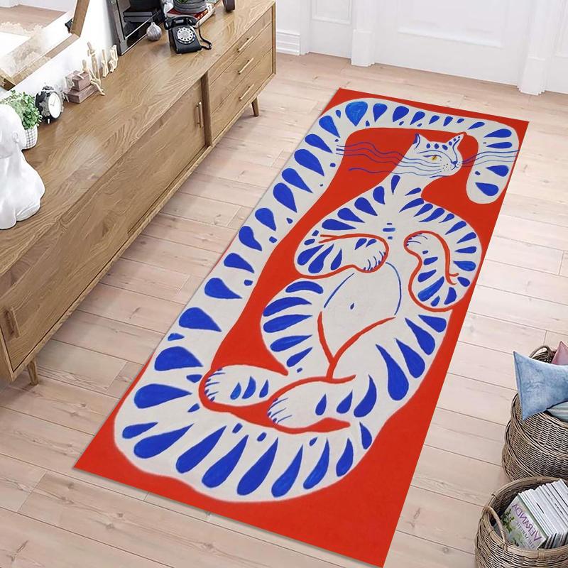 2D Printing Cute Tiger Pattern Carpet Holiday Decoration Non Slip Door Pads Suitable for Living Room Area Decortion Flormat