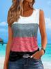 Casual Color Matching Crew Neck Sleeveless Vest Women's Summer Loose Contrasting Striped Top Outside and Inside Bottoming Shirt