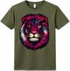 Lion Head T Shirt Colorful Wild Animal Graphic Tee Artistic Portrait Top