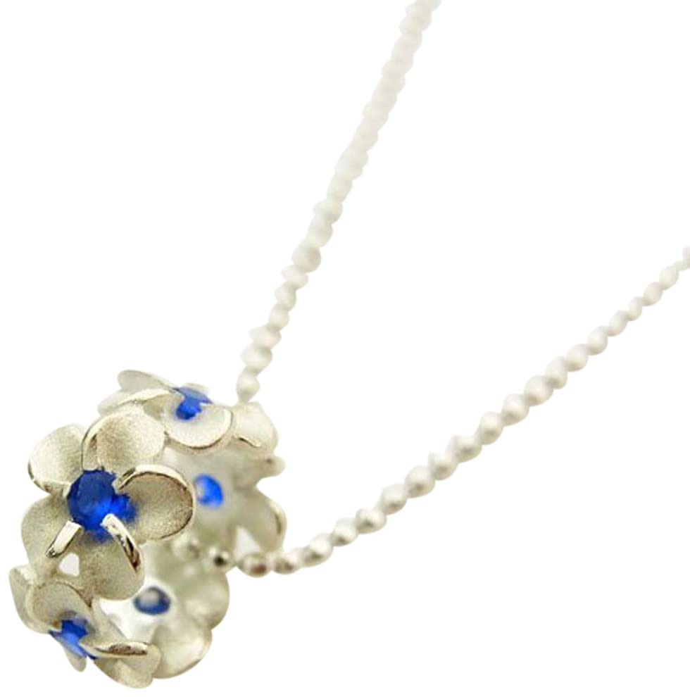 Hawaiian Jewelry [LocoMocoAloha] Necklace Pendant Plumeria Lei Tube Type Blue Zirconia Hawaiian Jewelry [LocoMocoAloha] [Authentic] Jewelry
