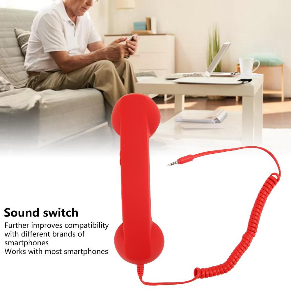 Wired Connection 3.5mm Plug Handset Adjustable Tone Radiation Proof Handset Telephone Conversation