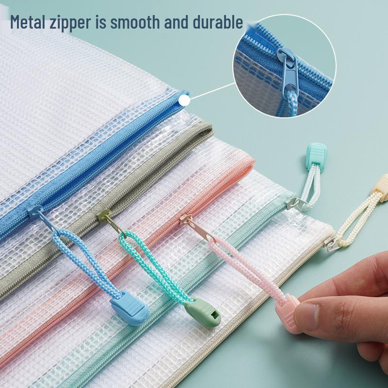 Thickened Waterproof Transparent A4 Mesh Document Bag - Handheld Exam & Office File Bag