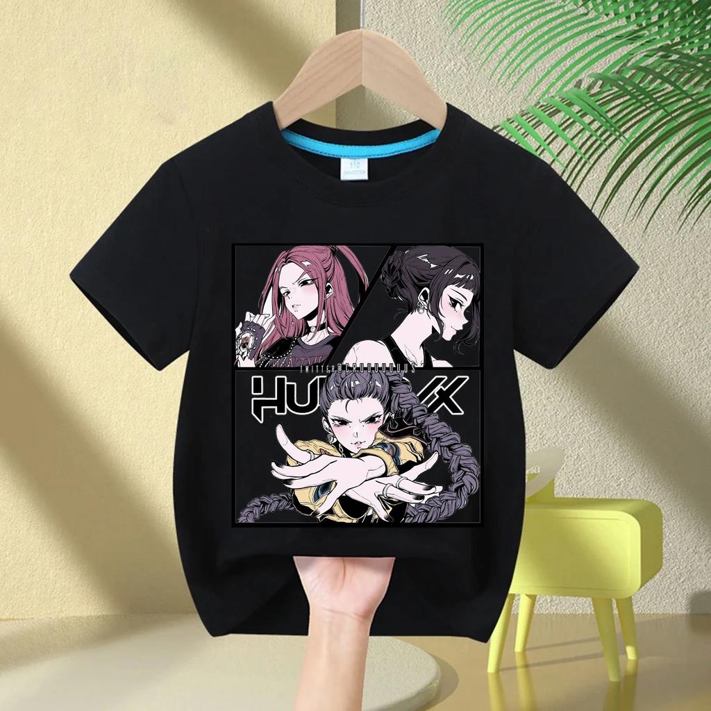 Baby Girl Clothes Crew Neck Cartoon Girls Boys Tee Kids Rumi T-shirt KPop Demon Hunters Print Fashion Casual Tops Casual