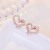 925 Silver Earrings Heart for Women Jewelry Wedding Engagement Party Gifts cute