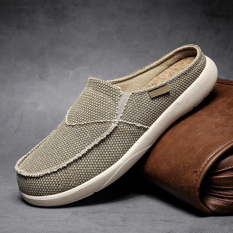 Fashion Man‘S Casual Canvas Shoes Soft Comfortable Lightweight Fashion Versatile Outdoor Walking Loafers Shoes 2025