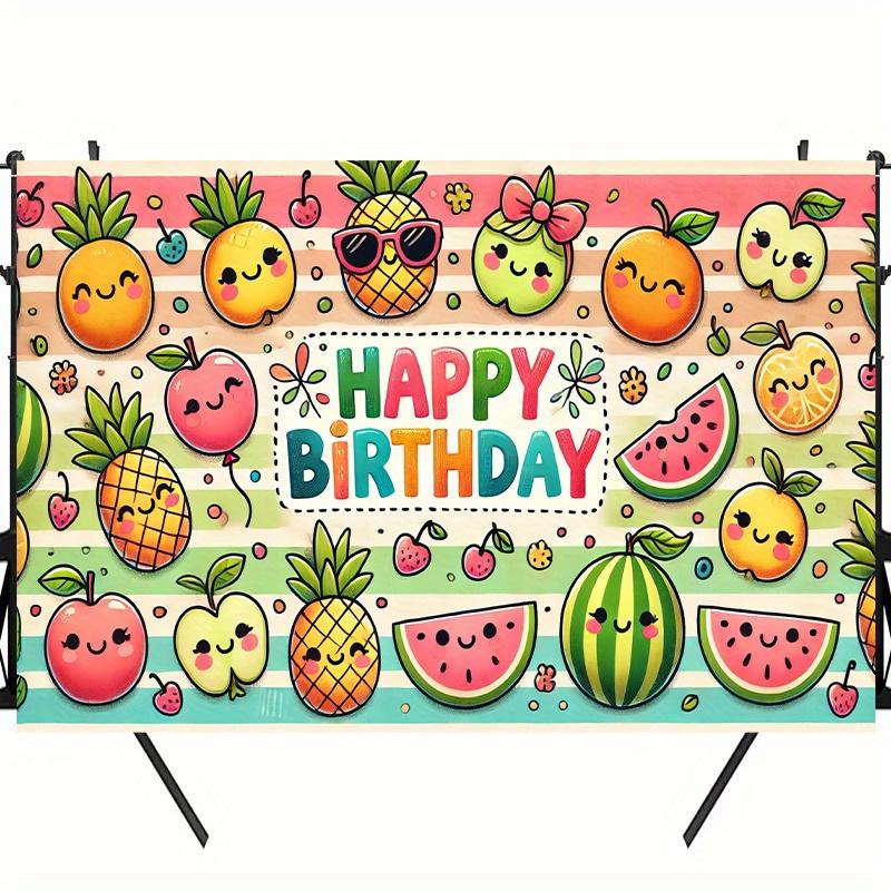 1 item cute fruit birthday birthday banner and flag decoration cake table photoshoot studio party decoration