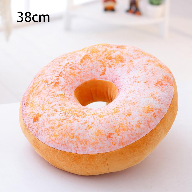 38/60cm Donut Food Toy Colorful Stuffed Ring Shaped Decor Plushie Head Pillow Seat Cushion for Chair Indoor Floor Sofa Gift