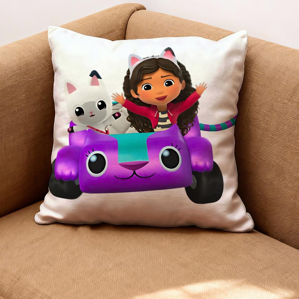 Gabby's Dollhouse Cushion Cover Premium Comfort Reversible Pillow Cove -Two in One Design for Any Room & Car Interior