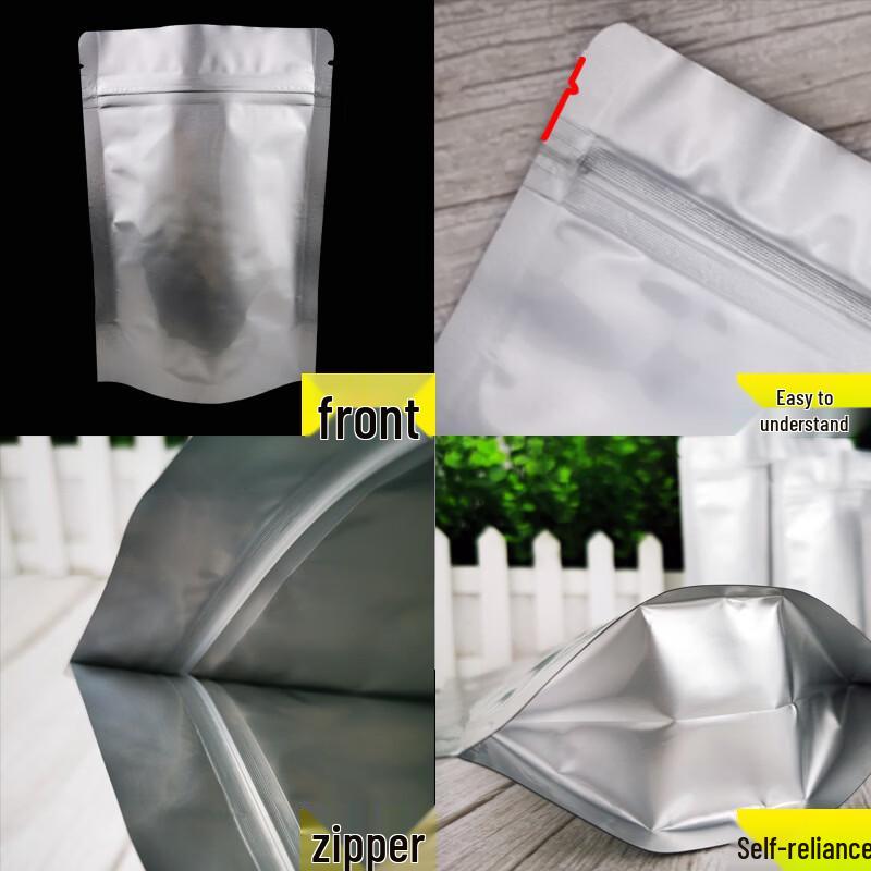 Pungi Stand-Up cu Fermoar din Folie de Aluminiu Îngroșată