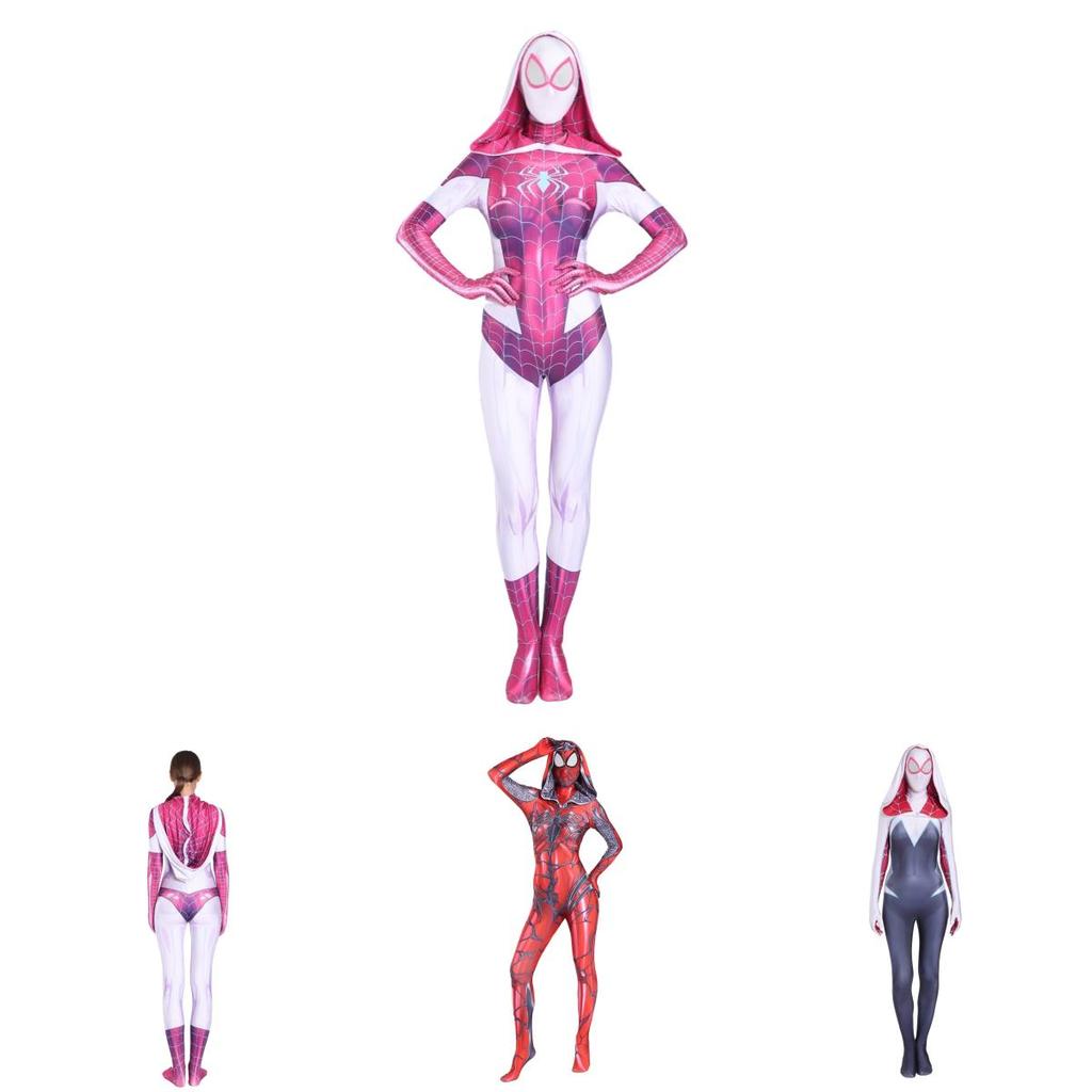 Stilvolles Spider Gwen Stacy Kostüm für Frauen mit einzigartigem Spider-Man-Design für Halloween